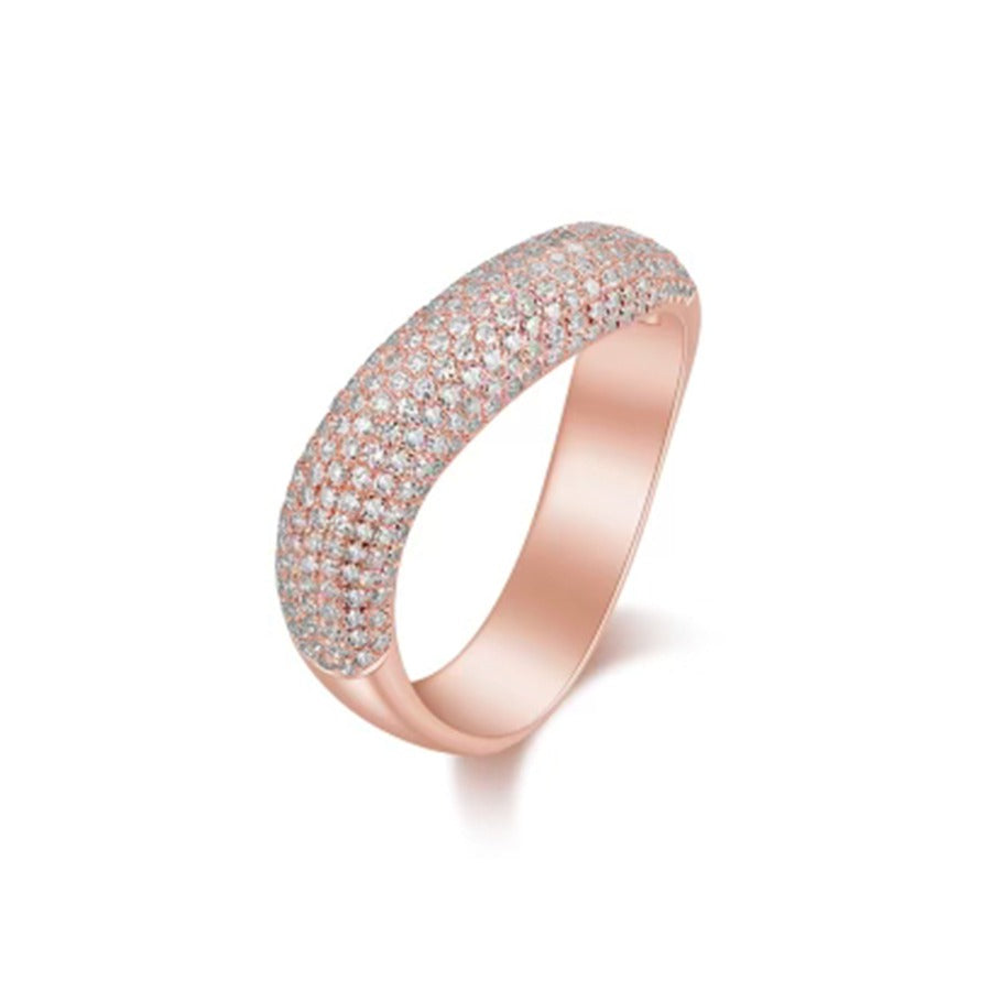 Rose Gold Diamond Pave Wave Band