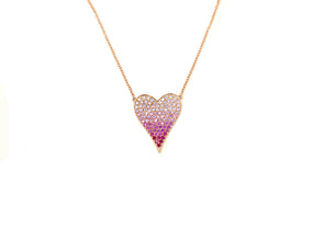 Rose Gold Pink Sapphire Heart Pendant