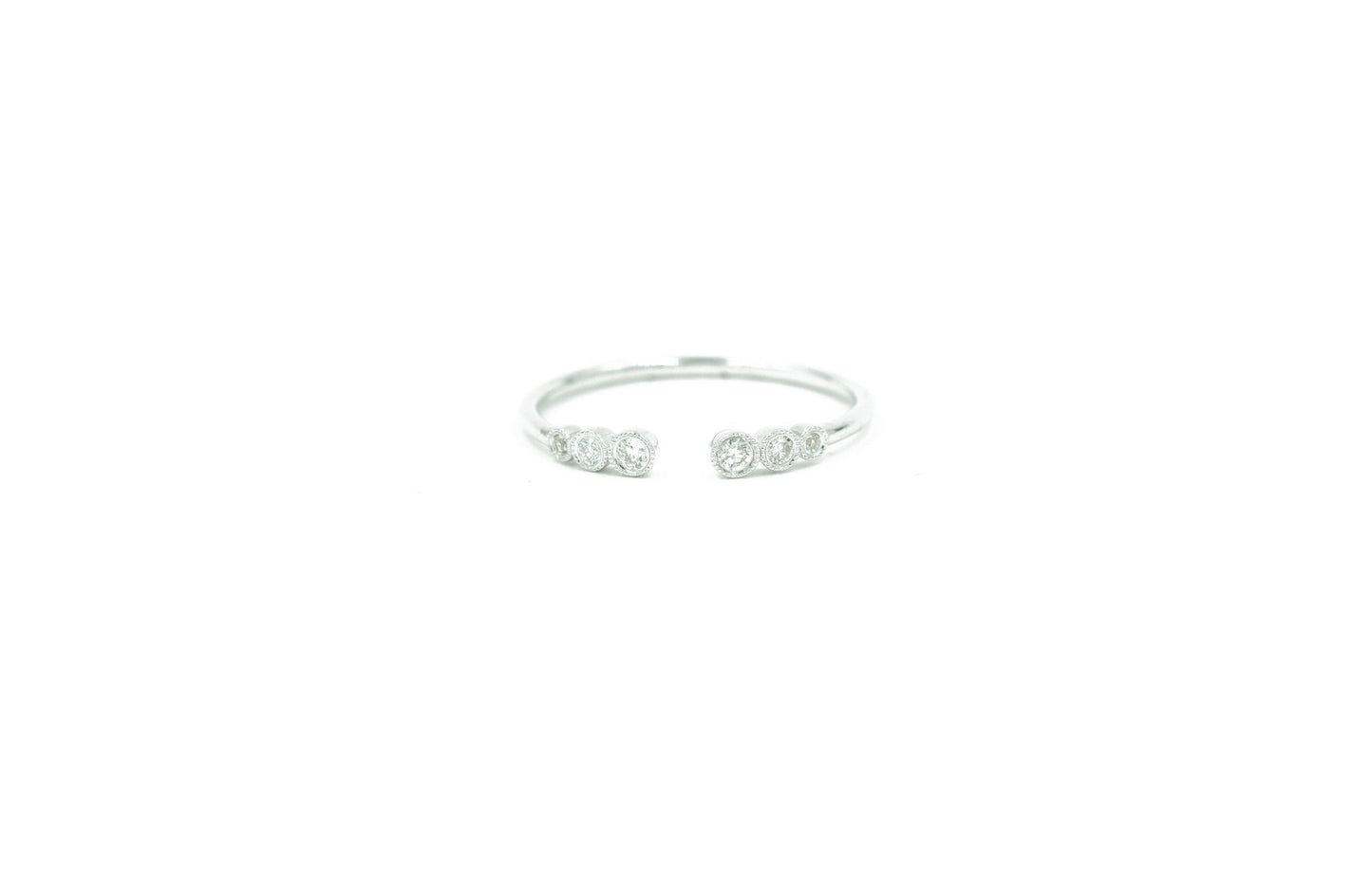 14KT White Gold Diamond Bezel Set Ring