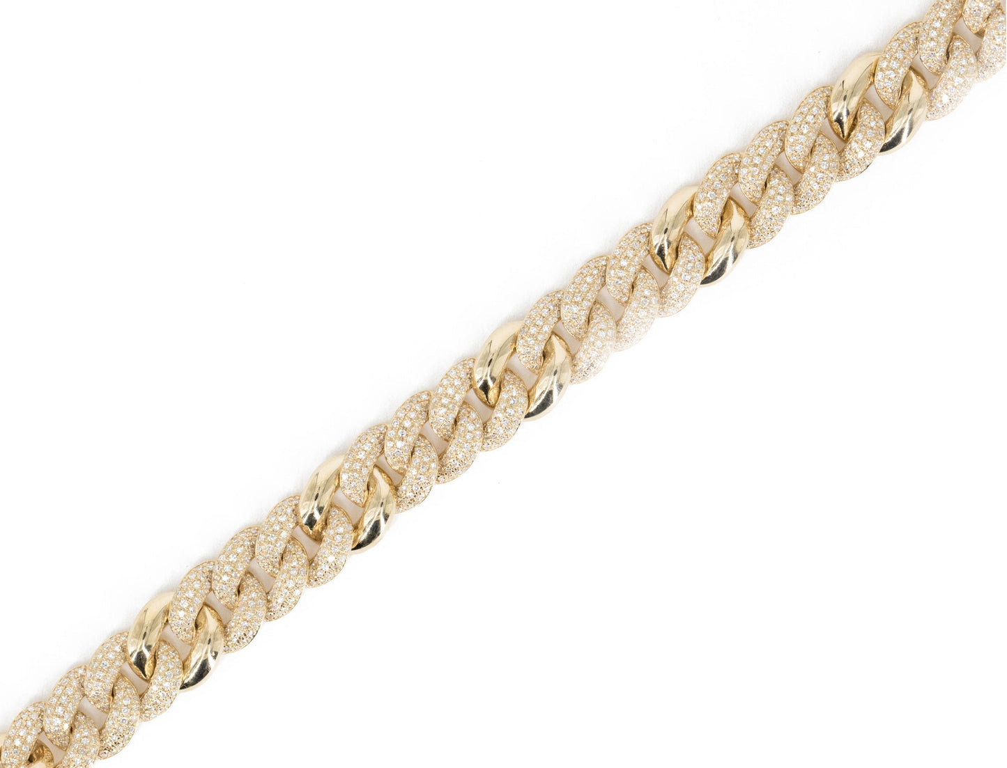 14KT Yellow Gold Diamond Pave Chain Link Bracelet