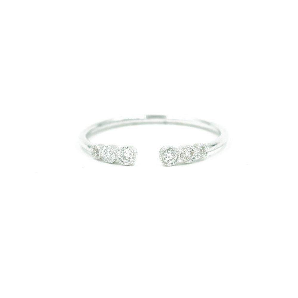 14KT White Gold Diamond Bezel Set Ring