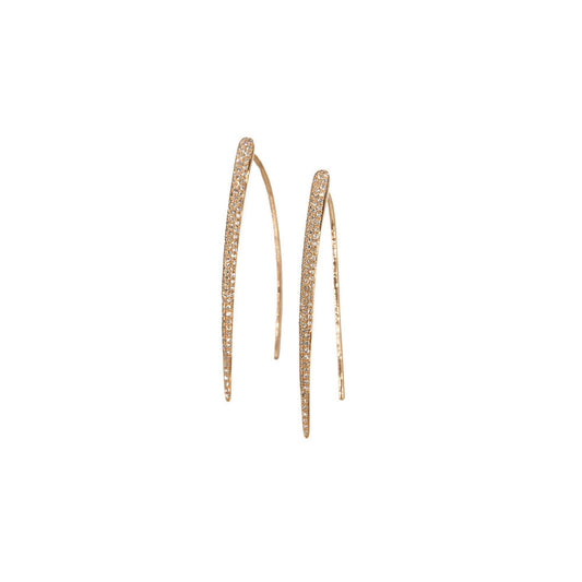 14KT Rose Gold Diamond Pave Wishbone Earrings